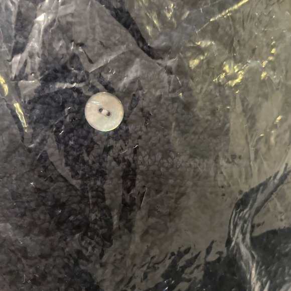 Vince Women's 100% Organic Cotton Crochet Cardigan Sweater Navy Blue XL - Picture 15 of 15